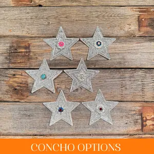 White Big Star Rhinestone Rosette - Assorted Conchos