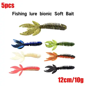 5-Piece Assorted Color Soft Fishing Lures, 12cm/10g Artificial Fish Baits, Biomimetic Design, Forked Tail Wiggling Action