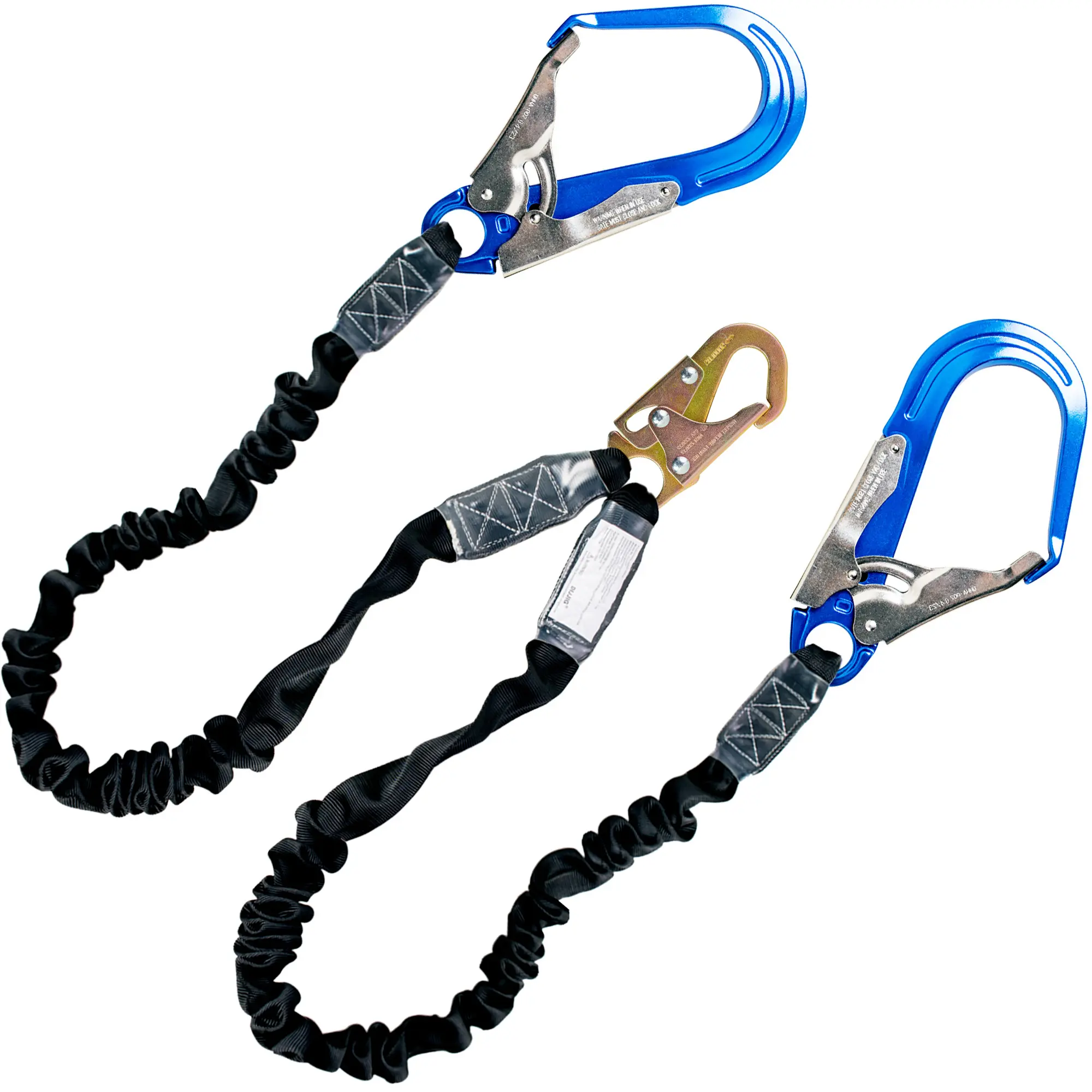 6ft Safety Lanyard Double Leg Internal Shock Absorbing Safety Fall Protection Lanyard with Rope Harness Safety Lanyard Dual Rebar & Snap Hook Roofer Fall Protection Equipment（Aluminium Alloy）