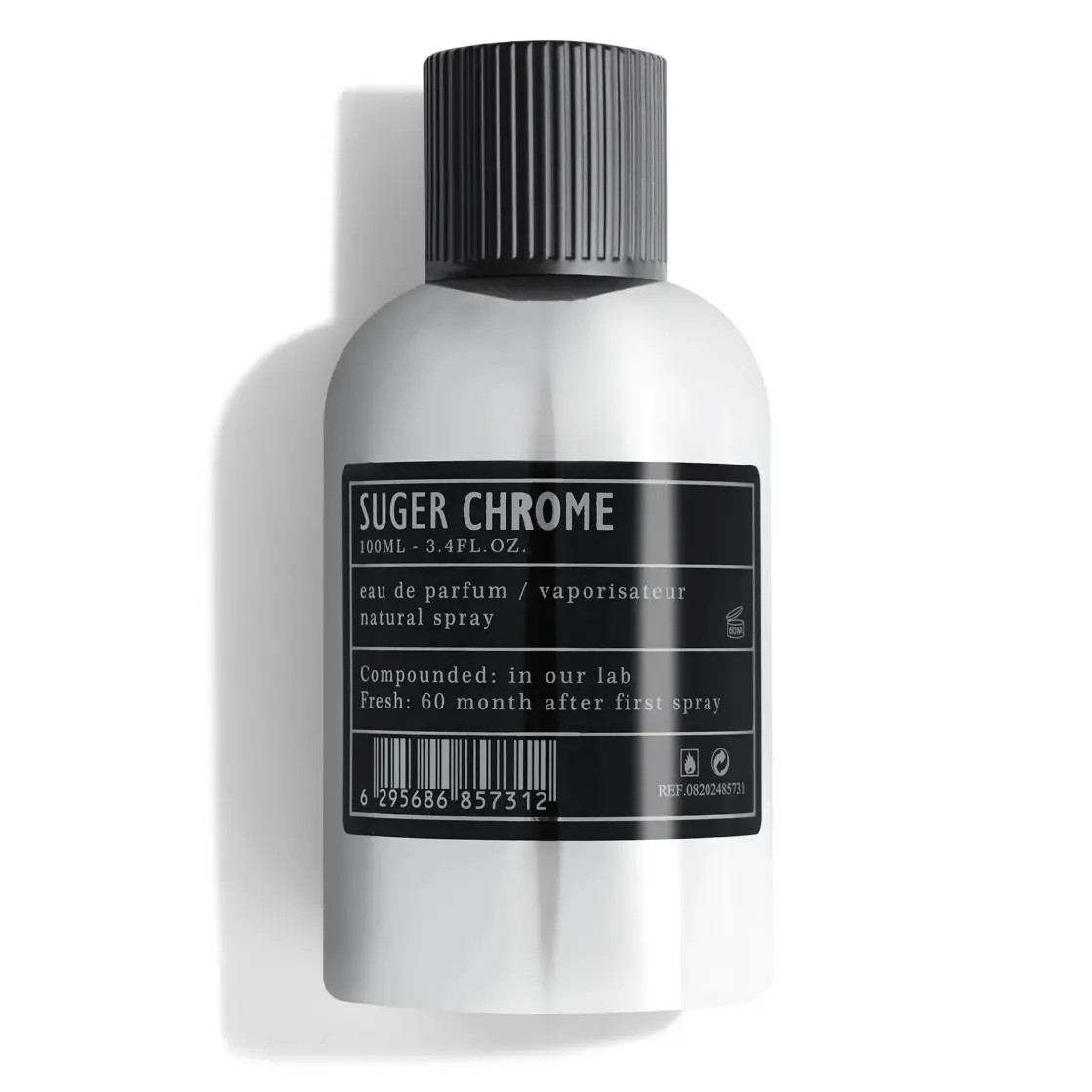 ARO-FAC SUGER CHROME 100ML Eau de Parfum Bergamot Grapefruit Pink Pepper Lavender Geranium Cardamom Amberwood Vetiver Musk Unisex Perfume Regular Edition