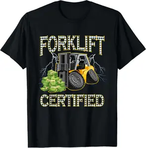 Forklift Certified Driver Warehouse Worker Expert Operator Casual Short Sleeve Cotton T-Shirt