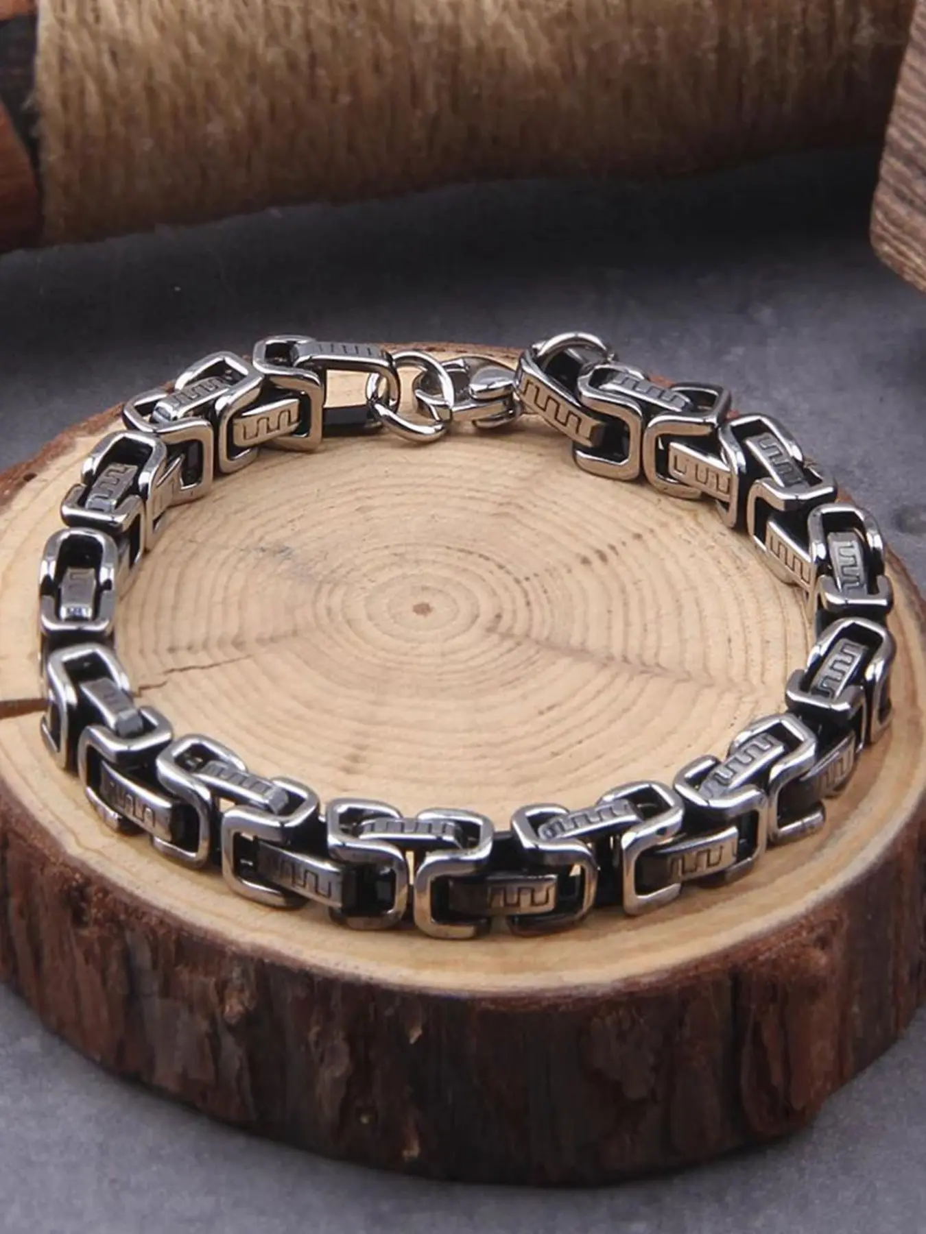 Vintage Viking Style Hand Chain Bracelet, Casual Stainless Steel Jewelry, Fashionable Bracelet Style, Punk Hip Hop Fashion, Party Gift for All Seasons, Stainless Steel Bangle, Link Bangle Bracelet, Bracelets Bangles
