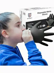 100pc Disposable Nitrile 4-Mil Latex Free Tattto Nail Hair Salon Cleaning Gloves