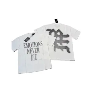 Mixed Emotions Multi-Style Rhinestone Graphic T-Shirt, Emotions Never Die Angel Skull Statue Print Casual Oversized Streetwear Tops For Men, Summer 2026 Y2K Hip Hop Graduation Tee