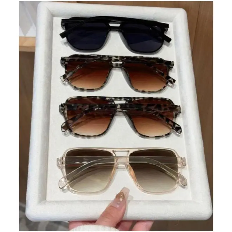 4-Pack Unisex Y2K Aviator Sunglasses - Vintage Square  display picture 2
