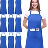 Utopia Kitchen Durable Unisex Adjustable Wide Straps Chef Aprons 10 Pack - Tie-Up Straps, 2 Pockets, Waterdrop-Resistant, Spill-Safe Front, Anti-Stain Protection, Machine Washable, Wrinkle-Free Look for Cooking, Baking