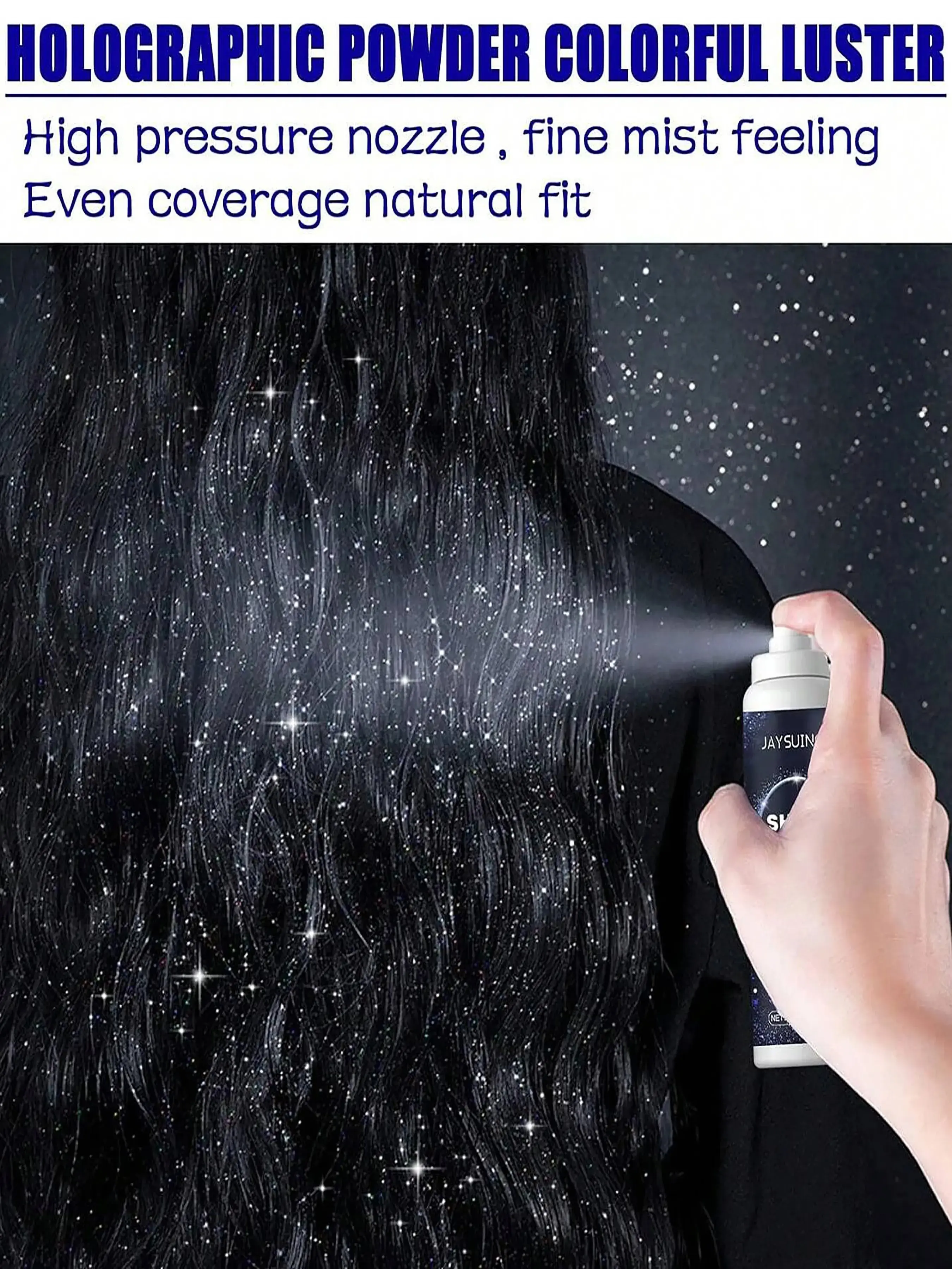 Jaysuing Glitter Spray for Hair, Clothes & Body, Long-Lasting Shimmer Mist, Radiant Luminous Shimmer, 2.11 Fl Oz, Ideal for Festivals, Raves, Stage & Prom Makeup