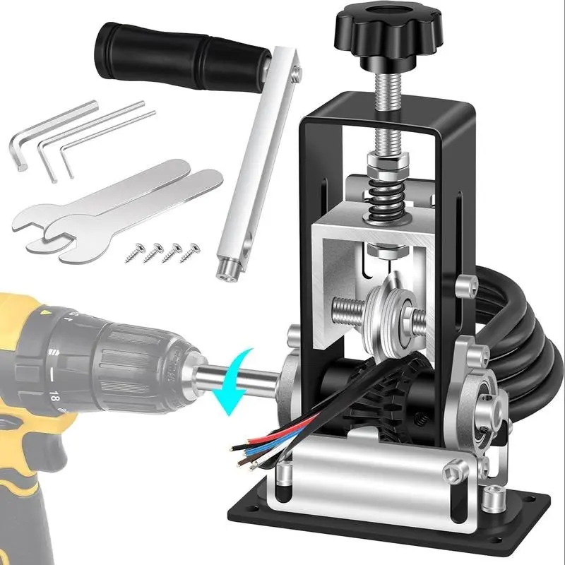 Manual & Electric Drill Operable Wire Stripping Machine, Quick-change Blade Wire Stripping Machine, Heavy Duty Specialty Hand Tools for Scrap Cable Removal, Cutting Hardware, Men Gifts, Tools
