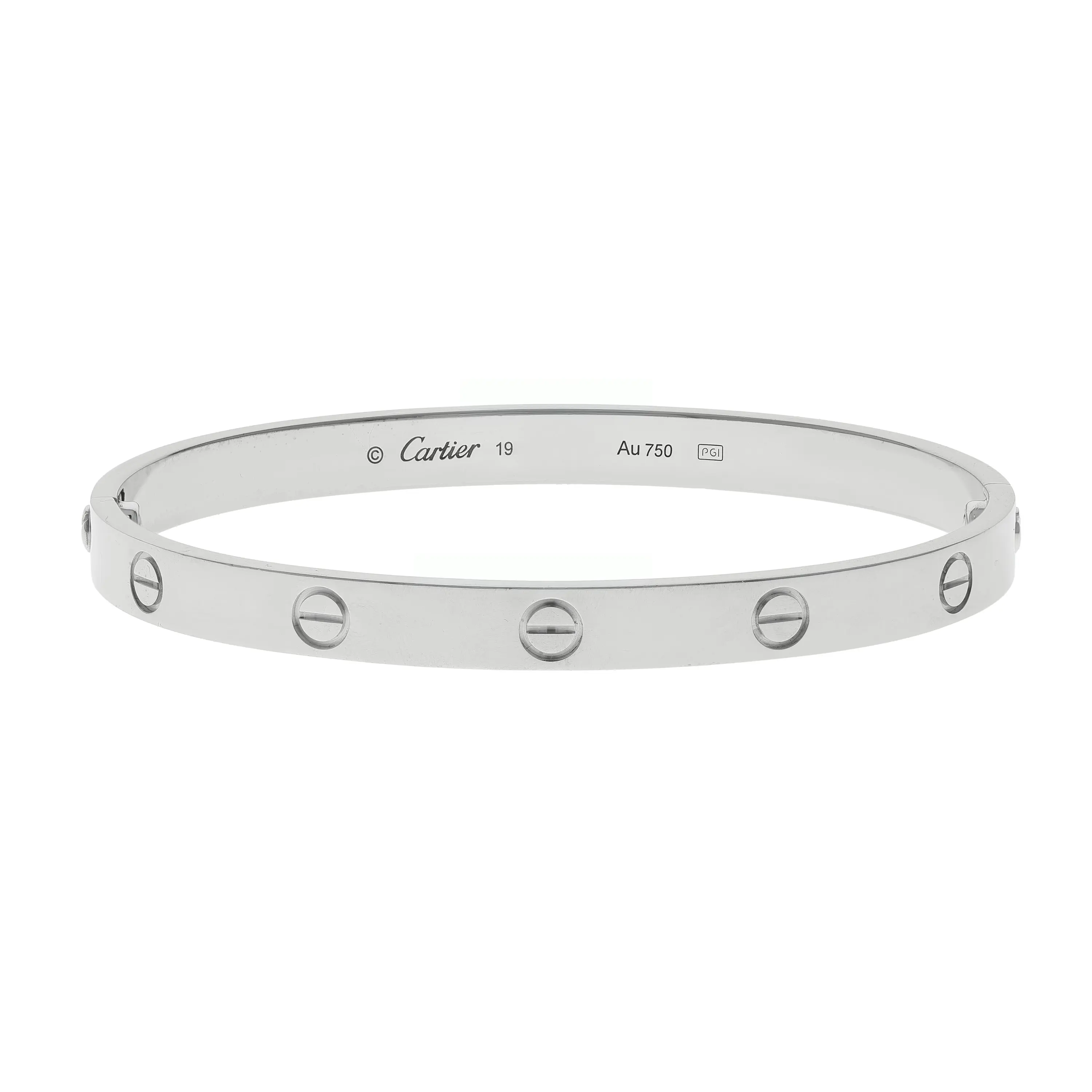 Pre-owned Cartier Love Bangle Bracelet Size 19