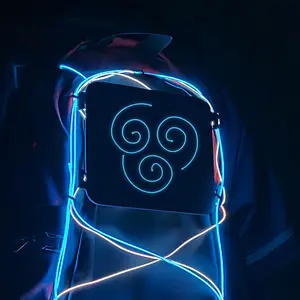 LUMENITE Swirl Light Panel for Hydropacks, Backpacks | Portable Rave Festival and Concert Neon Accessory | 5.5" x 5.5" | Hand-Wired Design