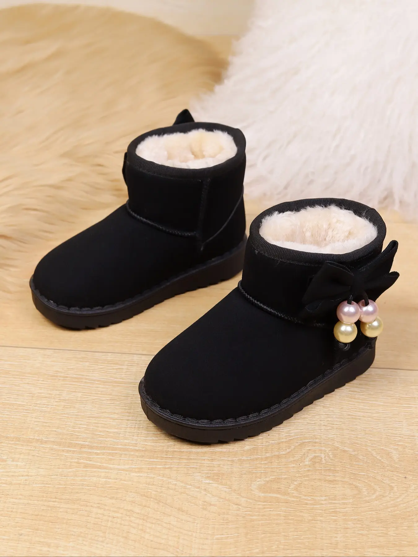 Winter Boots, Faux Suede & Plush Lining, Warm and Comfortable, Suitable for Cold Weather, Boys and Girls, Fashionable Waterproof Shoes
