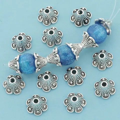 50pcs Vintage Style Six-Petal Flower Bead Caps, Zinc Alloy Spacer Beads, DIY Galaxy Beads for DIY Jewelry Making, DIY Jewelry Decoration, Beading Supplies, with Necklaces, Bracelets, Earrings, and Anklets Craft Supplies