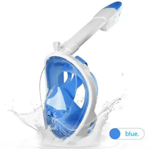 Beginner snorkeling full face mask for swimming, shallow water equipment for adults, equipped with safety breathing system and dry top system, 180° panoramic snorkeling mask