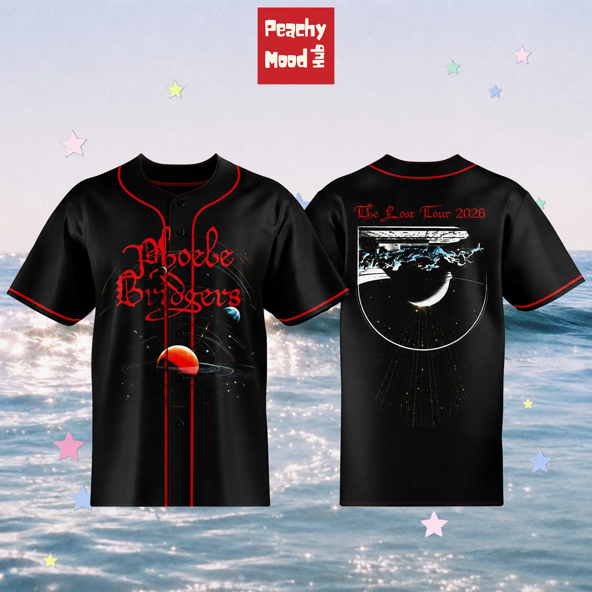 Phoebe Bridgers - The Lost Tour 2026 Black Baseball Jersey, Indie Folk Concert Fan Merch, Aesthetic Music Apparel, Limited Edition Gift  ---