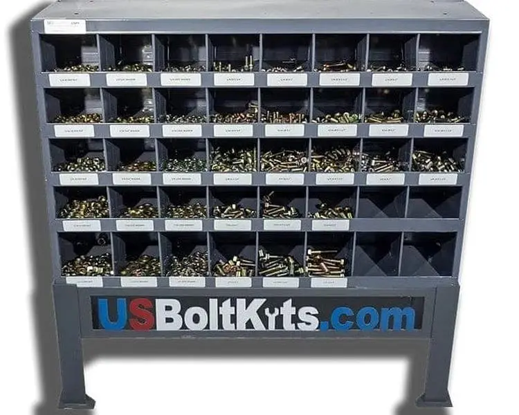 2510 Piece Grade 8 USS Coarse Thread Yellow Zinc Plated Bin Kit with 40 Hole Bin