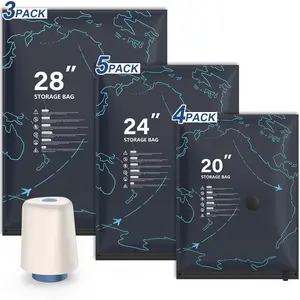 12 Pack Vacuum Seal Bags for Clothing Travel with Electric Air Pump, Packing Cubes Compression for Luggage,  Storage, Airplane Travel Essentials