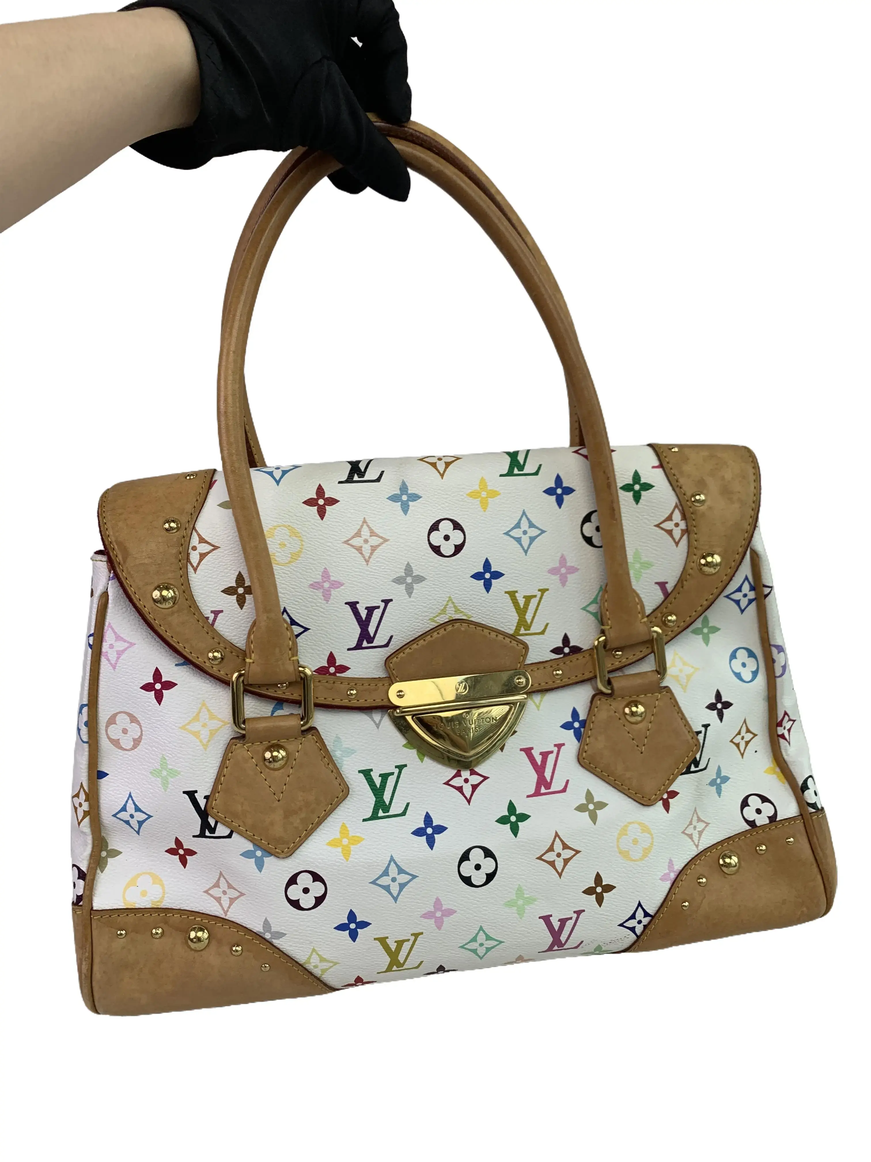 Pre-owned Louis Vuitton White Multicolore Handbag/WJ08304402/4402