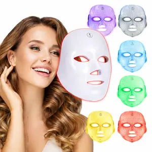 7 Color LED Light Face Mask, Photon Skin Rejuvenation For Daily Care, Red Light Therapy, Cordless, Rechargeable, Ideal Gift For Women, Summer Gift Skincare Facial