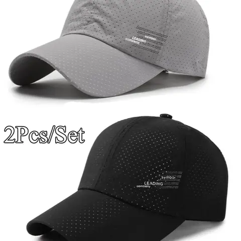 Unisex 2 Pack Trucker Cap | Quick Dry Lightweight Adjustable Snapback Cap Outdoor Baseball Hat for Men Women Snapback Hats Snapback Style Snapback Hat Set