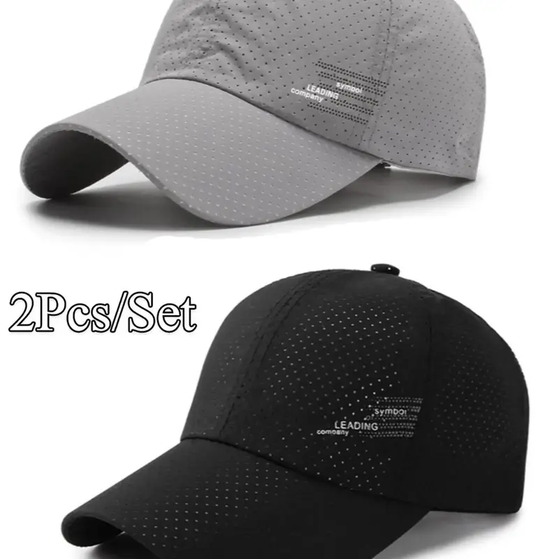 Unisex 2 Pack Trucker Cap | Quick Dry Lightweight Adjustable Snapback Cap Outdoor Baseball Hat for Men Women Snapback Hats Snapback Style Snapback Hat Set