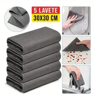 Reusable Microfiber Cleaning Cloth, 3/5 Counts Thickened Magic Cleaning Cloth, Lint Free Cloth for Home, Window, Mirror Glass and Cars, Durable Cleaning Supplies, Home Cleaning Products