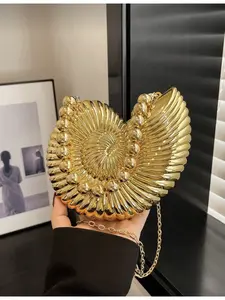 2026 Conch Shape Chain Crossbody Bag Detachable Strap Convertible Shoulder Bag Fashion Lipstick Pocket Elegant Evening Party Travel Bag for Women