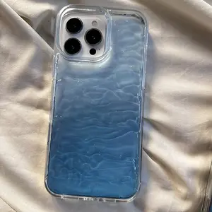 Creative original dark blue water for iPhone 16Pro case iphone 15promax advanced feeling 14Promax new 12Pro handmade 13