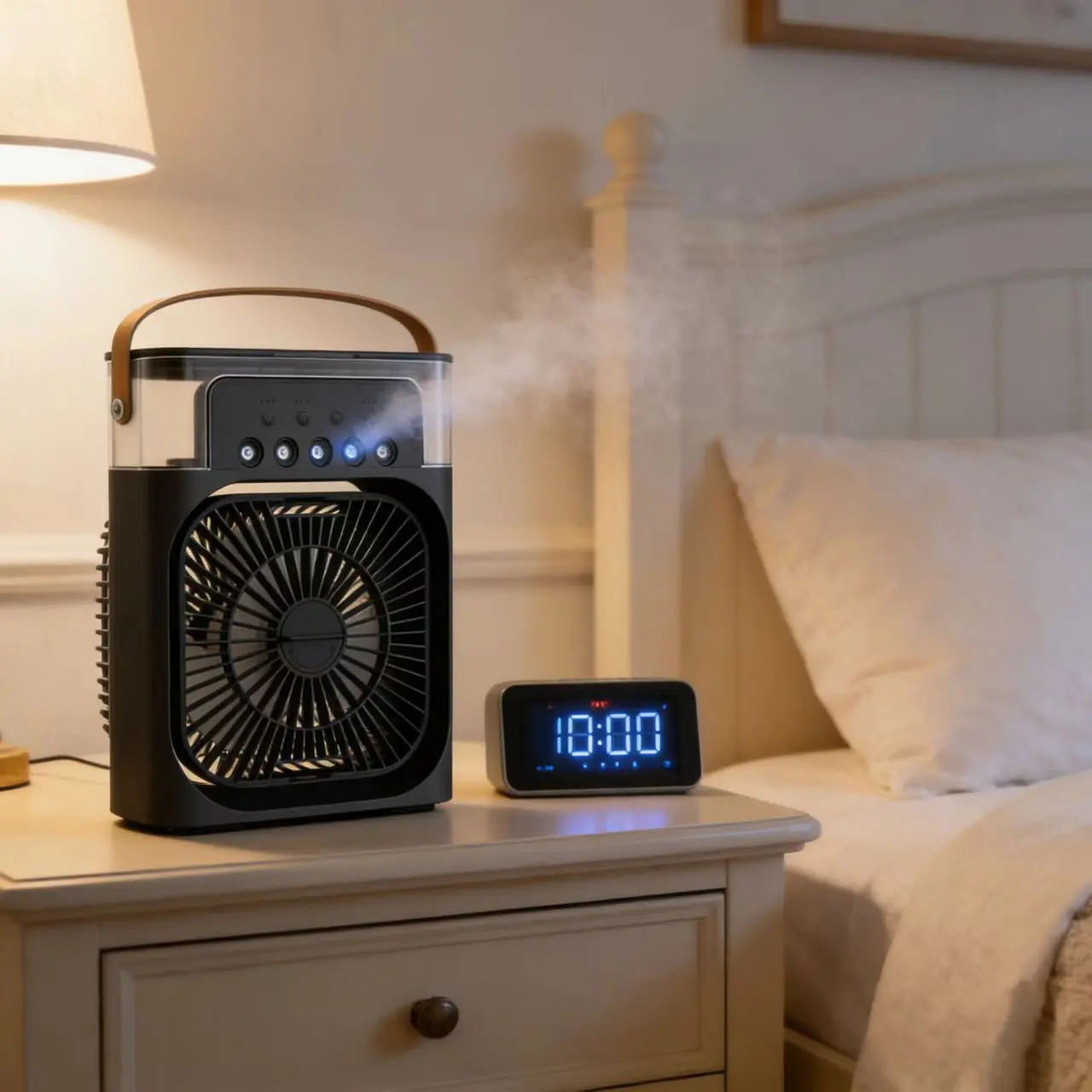 3-in-1 Humidifier Cooling Fan with Timer, 3-Speed Multifunctional Household Small Water Air Conditioner Electric Fan for Home Use