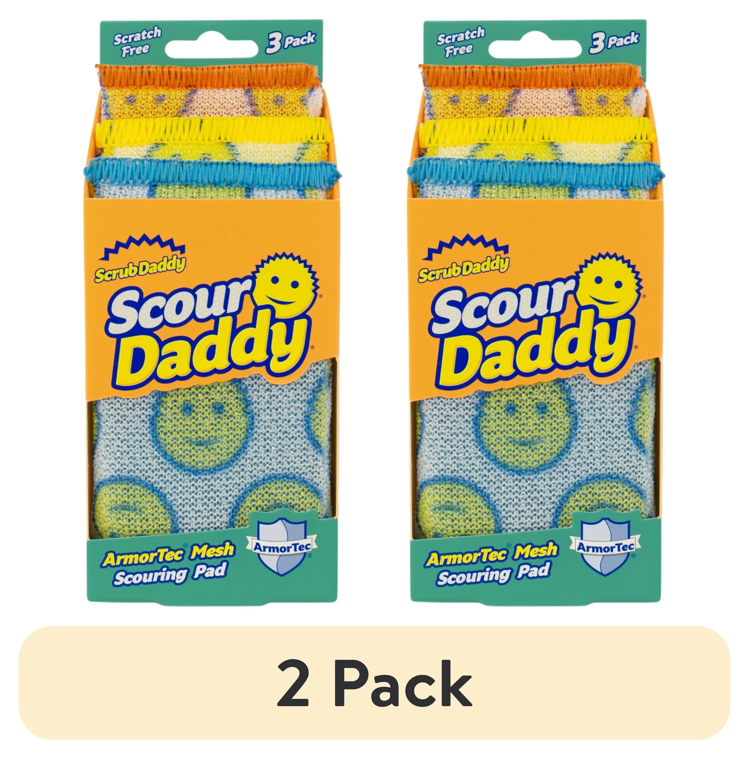 (2 Pack) Scrub Daddy Scour Daddy Non-Scratch Scour Pads, 3 Count