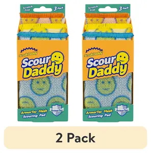 (2 Pack) Scrub Daddy Scour Daddy Non-Scratch Scour Pads, 3 Count