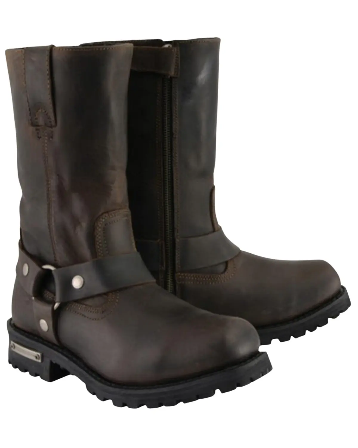 Milwaukee Leather Men's Men'S 11" Harness Motorcycle Boot Square Toe - Mbm9062x