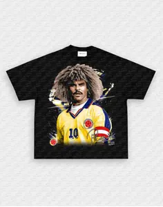 CARLOS VALDERRAMA Tee, Graphic Sport T-shirt, Vintage Soccer Player Shirt ,Playoffs,Y2k , Soccer Apparel , Gift For Soccer Fans, Gift For him
