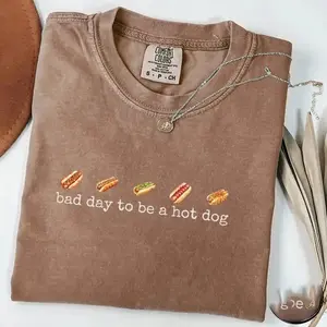 Hot Dog Shirt_ Comfort Colors_ Bad Day To Be A Hotdog_ Funny Retro Hotdog_ Women_S 4Th Of July Shirt
