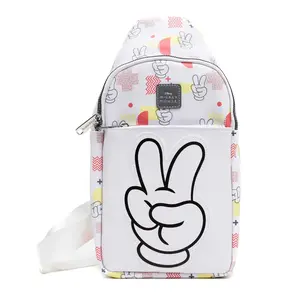 Mickey Mouse Peace Fingers & Icons Large Sling Bag