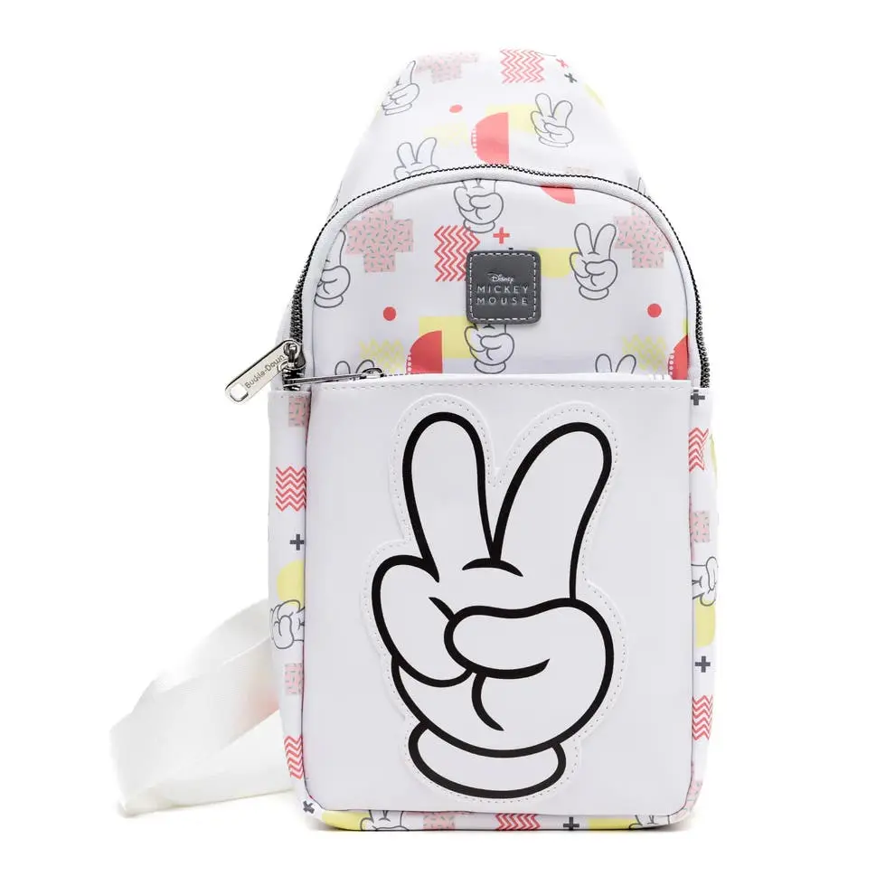 Mickey Mouse Peace Fingers & Icons Large Sling Bag