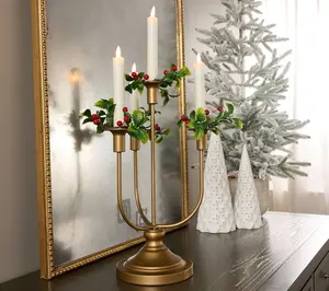 Home Reflections Candelabra with S/4 Flamless Taper Candles