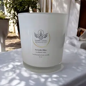 Candle Lumina | Serenity Bliss Eucalyptus & Mint Soy Candle | Calming Spa Scent | Luxury Candle | Signature Glow 11oz amazing candles