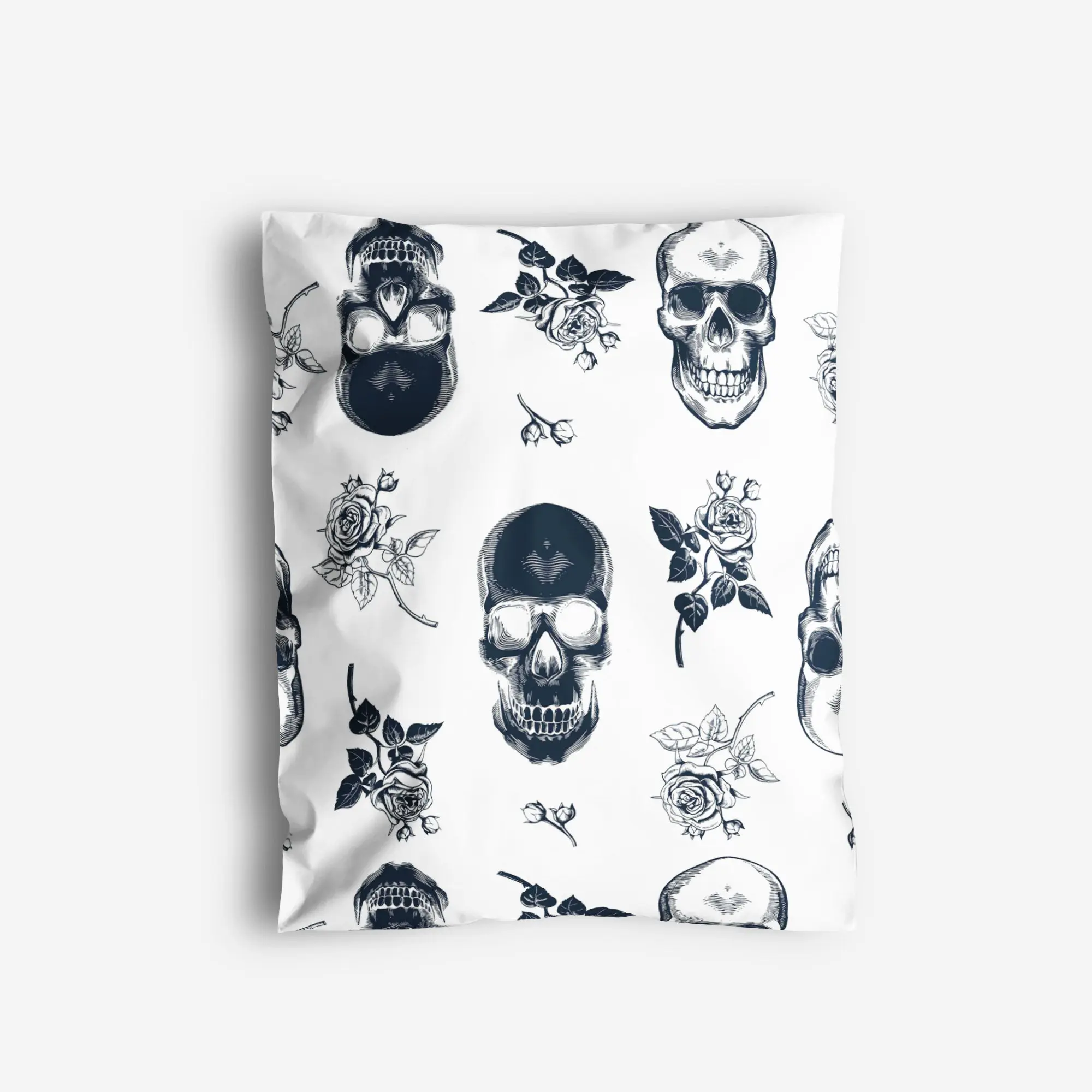 Package Mint 14x19 Poly Mailers - 100 Pack Skull Rose Design Poly Mailers Shipping Bags - Waterproof, Tear-Resistant, Self-Adhesive Seal - Decorative Mailing Bags for Clothes, Accessories