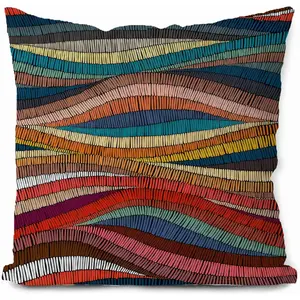 Boho Colorful Pillow Cover 18x18, Abstract Modern Decor Throw Pillow Cover, Bohemian Decor Pillow Case, Mid Century Modern Decorate for Livingroom Bedroom