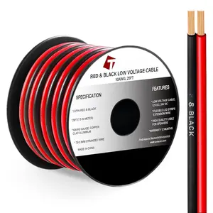 10 Gauge Wire 25FT, 10AWG Red Black Electrical Wire LED Strips Extension Cord 12V/24V DC , 10 AWG 2 Conductors Flexible Low  Wire for in-, Autos, Speaker use