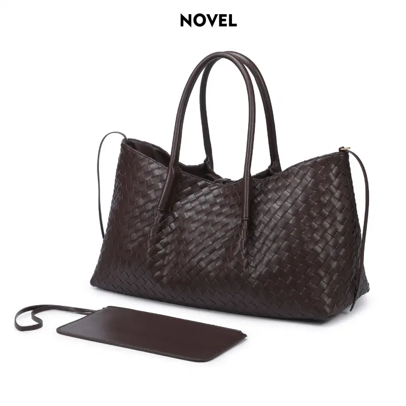 NOVEL High-Quality Handwoven Large Handbag Fashionable and Versatile Women's Shoulder Tote Bag Unique Design Reversible Two-Way Large-Capacity Commuter Underarm Bag