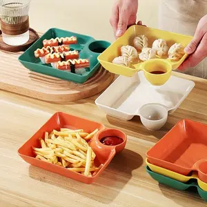 1/4pcs, Potato Chip Plate, Sturdy Snack Plate, Sushi Plate, Serving Dishes for Appetizer, Charcuterie, Kitchen Tools, Kitchen Accessories, Kitchen Gadgets, Dinner Plates