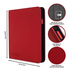 Vault X 12-Pocket Exo-Tec® Zip Binder (Fire Red)