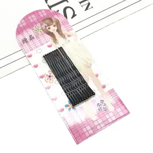 10 black bobby pins (paper card pack) - Simple bangs clip hair styling tool