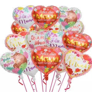 Happy Mother's Day Balloons 20Pcs 18inch Aluminum Foil Balloons Feliz Dia Mama Heart Balloons for Mother's Day Birthday Party Decorations