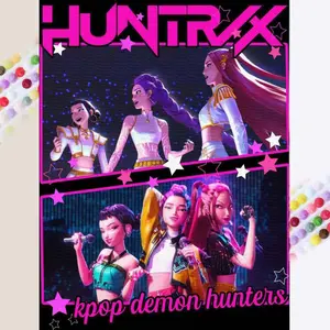 1 DIY diamond painting kit, 5D diamond art set, DIY decoration, purple-haired character, stage costume, pink decoration, full round diamond diamond painting kit, mosaic, diamond art, DIY art home decoration, suitable for Christmas.