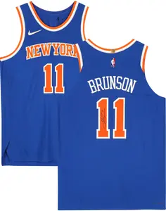 Jalen Brunson New York Knicks Autographed Blue Nike Icon Edition Authentic Jersey - Fanatics Authentic Certified