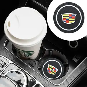 For Cadillac Auto Automotive 1/2/4Pcs Car Auto Water Cup Slot Non-slip Anti Slip Mat silicone coasters bottle racks interior decoration