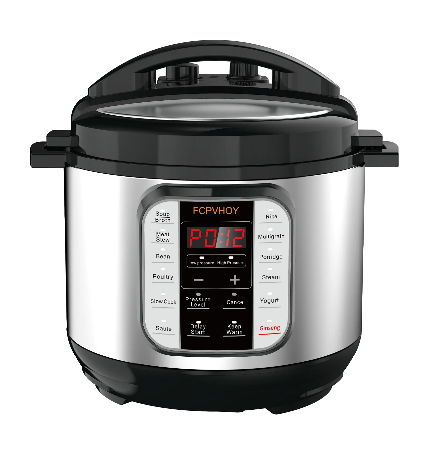 FCPVHOY 6L Capacity Family Size Multifunction Electric Pressure Cooker - 1000W 12 Cooking Modes Programmable Appliance for All Culinary Needs (Slow Cook, Rice Cook, Steam, Sauté, Yogurt Make), Multifunction Appliance, Digital Rice Cooker