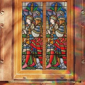 Privacy Window Film Roll, Static Cling Jesus Prayer Design, Waterproof Sunlight Catcher for Decorative Glass Windows, Easy Install